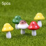 5 pezzi di funghi legnosi mini funghi in legno decorazione artigianato ornamenti micro-paesaggio accessori ornamenti multi-carne, consegna colore casuale