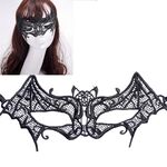 Halloween Masquerade Party Dance Sexy Lady Lace Bat Mask (nero)