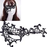 Halloween Masquerade Party Dance Sexy Lady semi-eyed Face Lace Mask (nero)