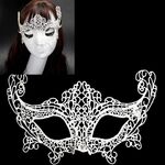 Halloween Masquerade Party Dance Sexy Lady Lace Fox Mask (bianco)