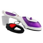 YB-888 900W 2 in 1 multifunzione per uso domestico piccola stiratrice portatile da viaggio portatile portatile appesa a vapore macchina calda con spazzola a vapore e misurino, spina europea (viola)