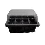 5 PCS Piantina Vassoio Germoglio Piatto 12 Fori Vasi Vasi Vassoio Coperchi Scatola Per Giardinaggio Bonsai Mini Serra Vivaio Piatto (Nero)