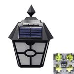 Lampada da parete a LED esagonale retrò solare Lampada da esterno per controllo del sensore di luce (nera)