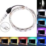 Luce a corda per TV USB da 50 cm 3 W., Resina epossidica IP65 impermeabile 30 LED 5050 SMD con cavo interruttore esteso da 1 m e controller manuale, larghezza: 10 mm (luce colorata)