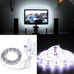 Luce a fune USB da 50 cm 3 W., Resina epossidica IP65 impermeabile 30 LED 5050 SMD con cavo interruttore esteso da 1 m, larghezza: 10 mm (luce bianca)
