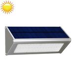 HBT-1606 Luce di movimento solare con sensore radar da 3,2 W., 800 LM 48 LED SMD 2835 Triangolo sensore Lampada da parete a risparmio energetico con pannello solare e interruttore nascosto per giardino / cortile / campeggio all'aperto (argento)