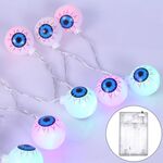3m Ghost Eyes Design Serie di luci a LED per Halloween, 20 LED 3 batterie AA Box Operated Party Puntelli Decorazione fata Lampada da notte