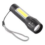 Ricarica USB A2 Torcia Zoomable XPE + COB impermeabile con 3 modalità e scatola di immagazzinaggio