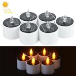 Lampada a candela ad energia solare da 6 pezzi, Luce notturna a risparmio energetico a LED a luce bianca calda