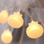 Spina USB a forma di conchiglia da 3 m Luce romantica per le vacanze a LED, 20 LED Lampada decorativa fata calda stile adolescente per Natale, matrimonio, camera da letto (bianco caldo)
