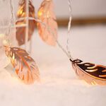Spina USB piuma d'oro 3m Romantica luce natalizia a LED, 20 LED Lampada decorativa fata calda stile adolescente per Natale, matrimonio, camera da letto (bianco caldo)