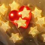 Spina USB a stella incrinata da 3 m Romantica luce natalizia a LED, 20 LED Lampada decorativa fata calda stile adolescente per Natale, matrimonio, camera da letto (bianco caldo)