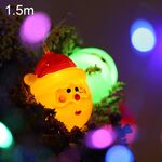 1.5m Santa Claus LED Holiday String Light, 10 LED 2 batterie AA Lampada decorativa fata calda alimentata a scatola per Natale, feste, camera da letto (luce colorata)