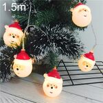 1.5m Santa Claus LED Holiday String Light, 10 LED 2 batterie AA Lampada decorativa fata calda alimentata a scatola per Natale, feste, camera da letto (bianco caldo)
