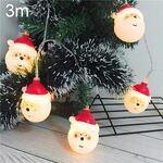 3m Santa Claus LED Holiday String Light, 20 LED USB Plug Warm Fairy Lampada decorativa per Natale, feste, camera da letto (bianco caldo)