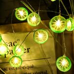Spina USB a fetta di limone da 3 m, 20 LED Lampada decorativa fata calda stile adolescente per Natale, matrimonio, camera da letto (verde)