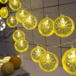 Spina USB a fetta di limone da 3 m, 20 LED Lampada decorativa fata calda stile adolescente per Natale, matrimonio, camera da letto (giallo)