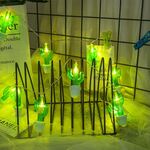 3m Cactus Spina USB in vaso Romantica luce natalizia a LED, 20 LED Lampada decorativa fata calda stile adolescente per Natale, matrimonio, camera da letto (bianco caldo)