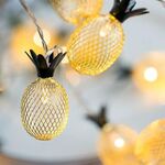 3m Iron Pineapple USB Plug Romantico LED String Holiday Light, 20 LED Lampada decorativa fata calda stile adolescente per Natale, matrimonio, camera da letto (bianco caldo)