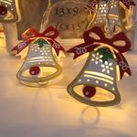 Luce natalizia a LED con campana natalizia dipinta da 1,5 m, 10 LED 2 batterie AA Lampada decorativa fata calda alimentata a scatola per Natale, feste, camera da letto (bianco caldo)