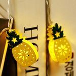 Spina USB ananas a doppia faccia in ferro da 3 m Romantica luce natalizia a LED, 20 LED Lampada decorativa fata calda stile adolescente per Natale, matrimonio, camera da letto (bianco caldo)