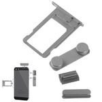 4 in 1 per iPhone 5 e 5S (vassoio per scheda Nano SIM colorato con materiale in lega originale + pulsante del volume + pulsante di accensione + pulsante di disattivazione dell'audio)