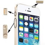 Materiale in lega originale 3 in 1 (pulsante Mute + pulsante di accensione + pulsante del volume) per iPhone 5S, dorato (oro)