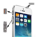 3 in 1 per iPhone 5S (pulsante di disattivazione dell'audio originale + pulsante di accensione originale + pulsante del volume originale) (grigio)