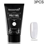 Gel acrilico per unghie 3 pezzi Gel per ricostruzione in cristallo trasparente bianco rosa (trasparente)