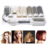 8 in 1 asciugacapelli professionale bigodino per capelli per viaggi in hotel con asciugacapelli potente pettine (bianco)