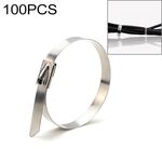 100 PCS 4.6x600mm Fascette per cavi in ​​metallo in acciaio inossidabile Tie Zip Wrap Fascette termiche di scarico Tubo di induzione