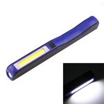 Lampada da lavoro a forma di penna ad alta luminosità 100LM / torcia, luce bianca, LED COB 2 modalità con clip magnetica ruotabile di 90 gradi (blu)