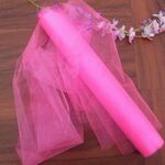 3 pezzi rotolo di tulle tessuto di cristallo organza rotolo di tulle decorazione bobina per matrimonio festa di compleanno, dimensioni: 4,5 mx 48 cm (rosa scuro)