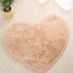 Tappetini da bagno antiscivolo a forma di cuore Tappeto da cucina Decorazione della casa, dimensioni: 70 * 80 cm (cammello chiaro)