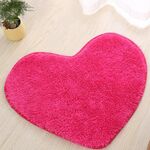 Tappetini da bagno antiscivolo a forma di cuore Tappeto da cucina Decorazione della casa, dimensioni: 70 * 80 cm (magenta)