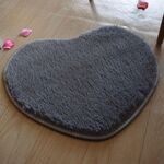 Tappetini da bagno antiscivolo a forma di cuore Tappeto da cucina Decorazione della casa, dimensioni: 70 * 80 cm (grigio scuro)