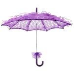 Feste di matrimonio Ombrello da sposa in pizzo di cotone Ombrello da ballo per fotografia (viola)