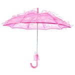 Feste di matrimonio Ombrello da sposa in pizzo di cotone Ombrello da ballo per fotografia (rosa rossa)