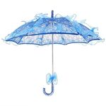 Feste di matrimonio Ombrello da sposa in pizzo di cotone Ombrello da ballo per fotografia (blu)