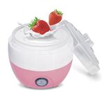 Macchina per yogurt elettrica automatica Yogurt Strumento fai-da-te Contenitore in plastica per cucina 220V Capacità: 1L (rosa)