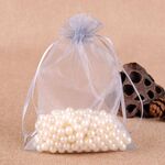 Sacchetti regalo da 100 pezzi Sacchetti in organza per gioielli Sacchetti estraibili per feste di compleanno per matrimoni, dimensioni sacchetto regalo: 7X9cm (grigio)
