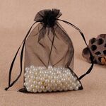 Sacchetti regalo da 100 pezzi Sacchetti in organza per gioielli Sacchetti estraibili per feste di compleanno per matrimoni, dimensioni sacchetto regalo: 7 x 9 cm (nero)