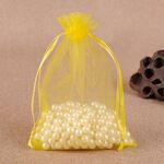 Sacchetti regalo da 100 pezzi Sacchetti in organza per gioielli Sacchetti estraibili per feste di compleanno per matrimoni, dimensioni sacchetto regalo: 7 x 9 cm (giallo)