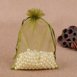 Sacchetti regalo da 100 pezzi Sacchetti in organza per gioielli Sacchetti estraibili per feste di compleanno per matrimoni, dimensioni sacchetto regalo: 7X9 cm (verde militare)