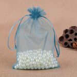 Sacchetti regalo da 100 pezzi Sacchetti in organza per gioielli Sacchetti estraibili per feste di compleanno per matrimoni, dimensioni sacchetto regalo: 7X9cm (blu scuro)