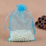 Sacchetti regalo da 100 pezzi Sacchetti in organza per gioielli Sacchetti estraibili per feste di compleanno per matrimoni, dimensioni sacchetto regalo: 7X9 cm (blu lago)