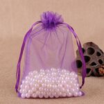 Sacchetti regalo da 100 pezzi Sacchetti in organza per gioielli Sacchetti estraibili per feste di compleanno per matrimoni, dimensioni sacchetto regalo: 7X9 cm (viola scuro)