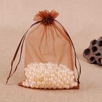 Sacchetti regalo da 100 pezzi Sacchetti in organza per gioielli Sacchetti estraibili per feste di compleanno per matrimoni, dimensioni sacchetto regalo: 7X9cm (caffè)