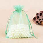 Sacchetti regalo da 100 pezzi Sacchetti in organza per gioielli Sacchetti estraibili per feste di compleanno per matrimoni, dimensioni sacchetto regalo: 7 x 9 cm (verde chiaro)