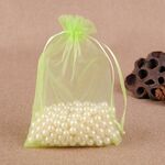 Sacchetti regalo da 100 pezzi Sacchetti in organza per gioielli Sacchetti estraibili per feste di compleanno per matrimoni, dimensioni sacchetto regalo: 7X9 cm (verde frutta)